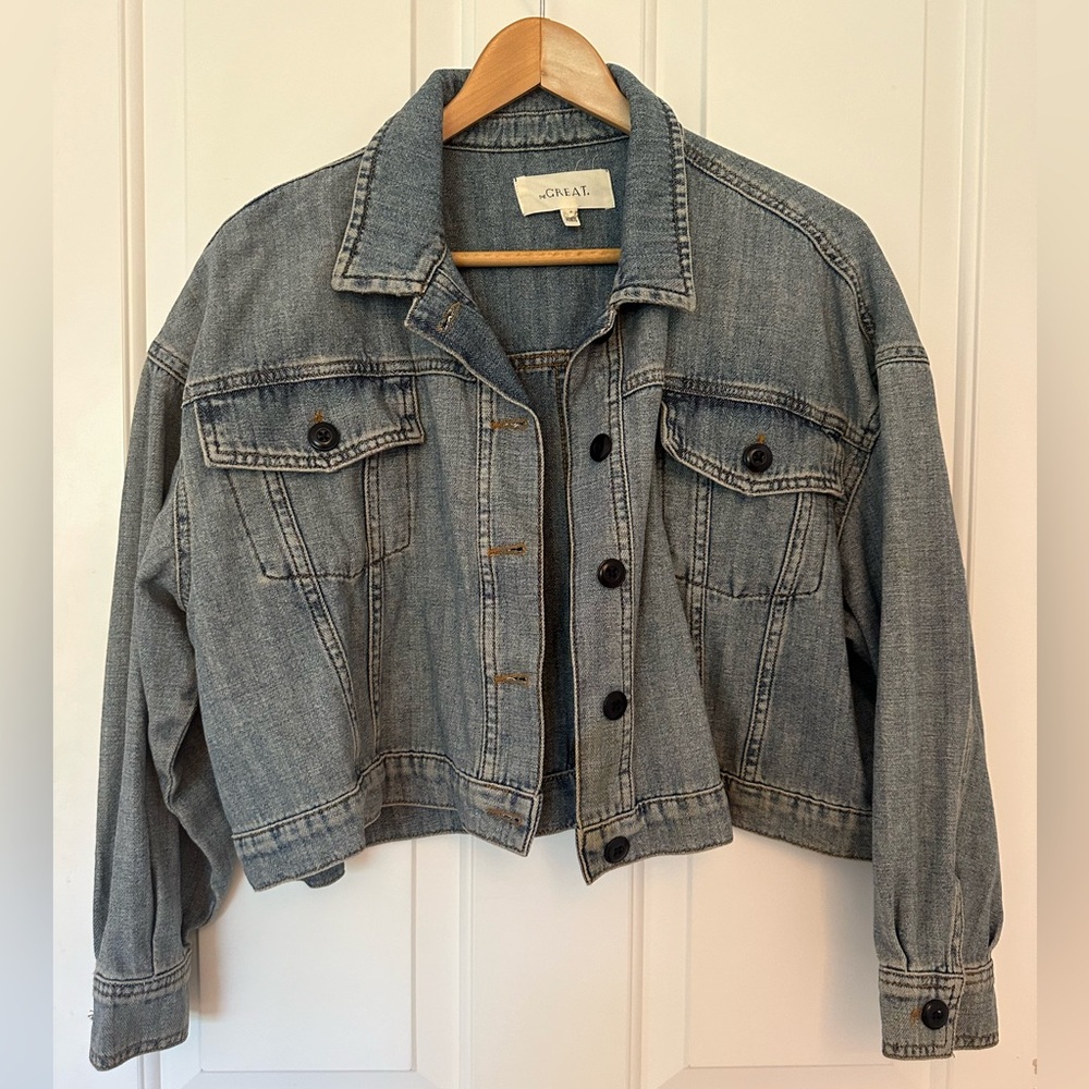 The Great Cropped Denim Jacket- size small